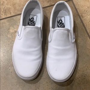 Vans size 6 white slip on’s